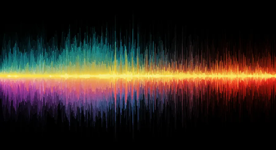 Abstract generative art pulsating with sound waves