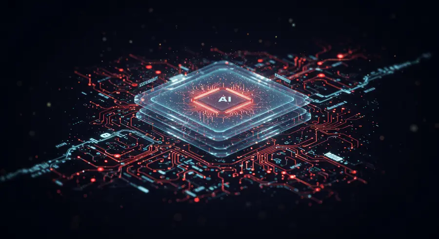 Conceptual image showing interconnected nodes and data streams representing large language models and generative AI, with a transparent layer symbolizing explainability, in a futuristic, digital style.