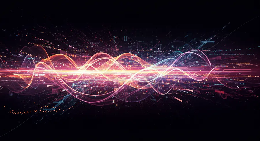 Abstract digital art with flowing lines and geometric shapes