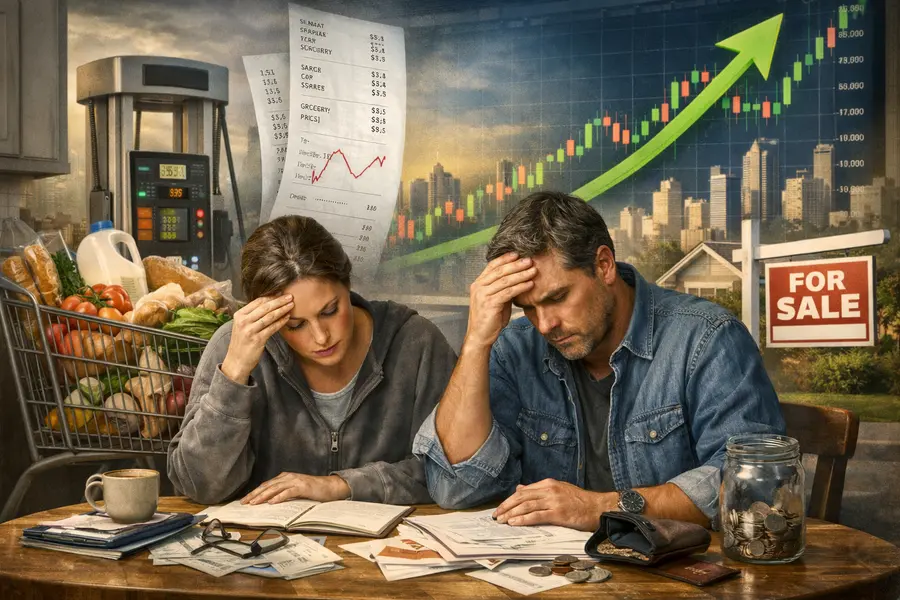 Americans Strain Under High Costs as Markets Climb