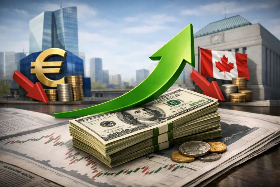 Dollar Rallies as ECB, Bank of Canada Lead Rate Cuts