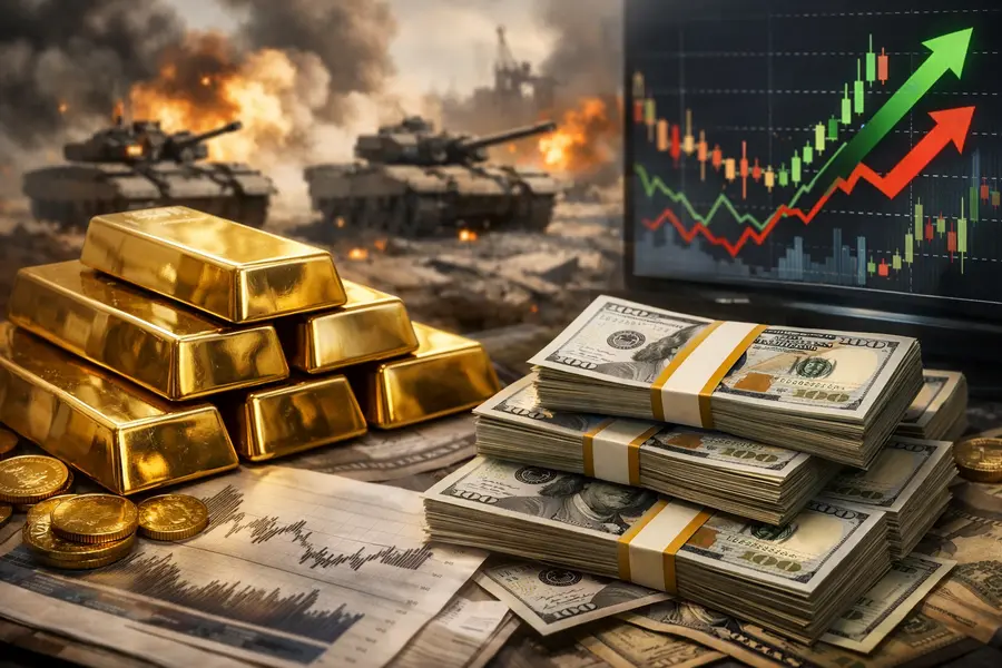 Gold Retreats as Strong Dollar Offsets War Fears
