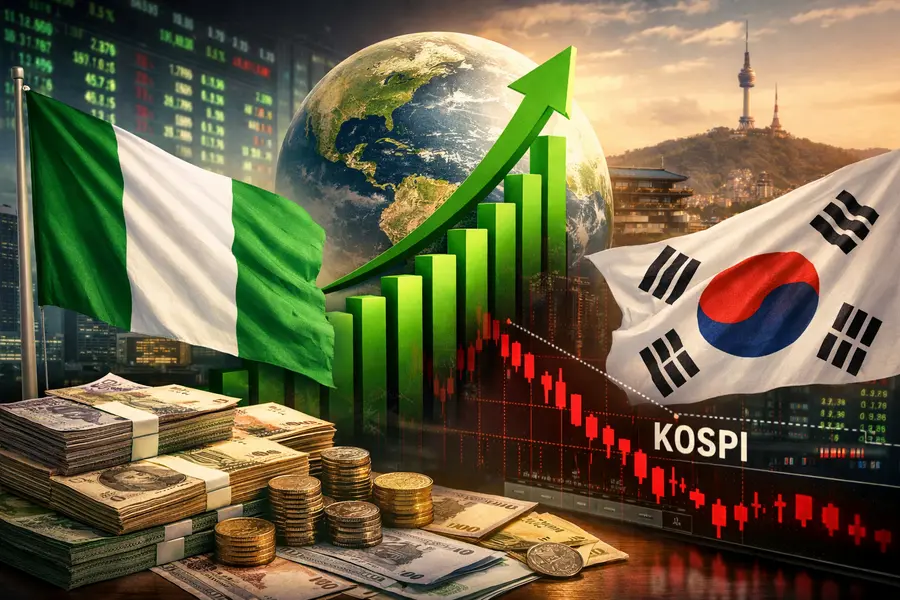 Nigeria Stocks Lead 2026 World Returns, Past Kospi