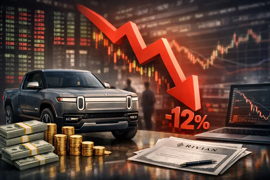 RIVN Drops 12% as Rivian Sells 75M Shares for $1.5B
